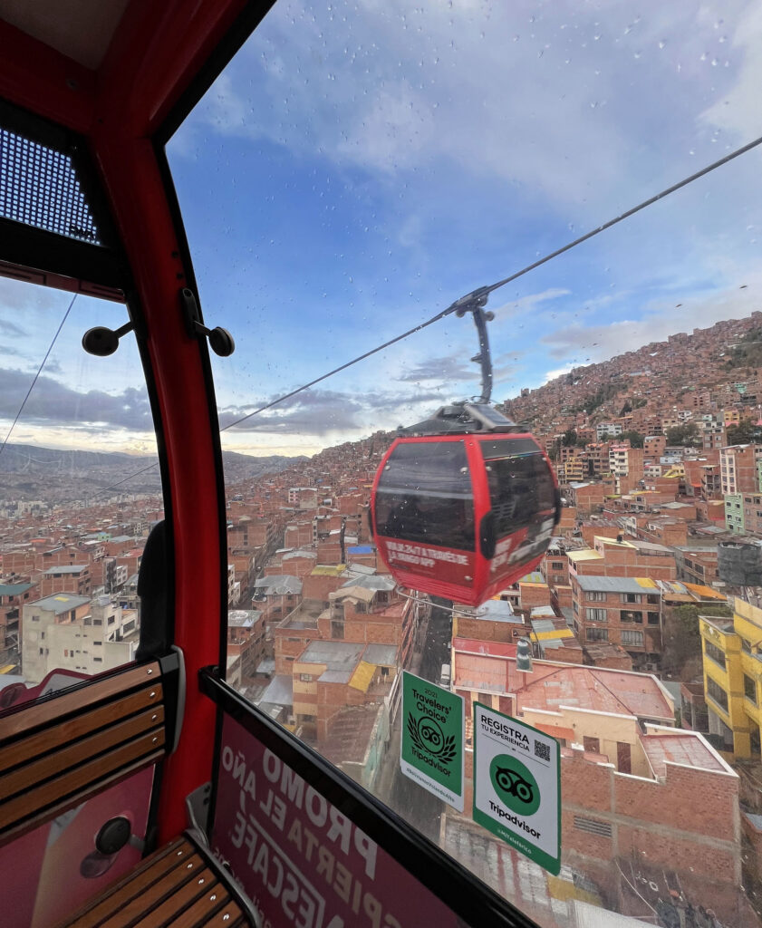 Vista do teleférico de La Paz