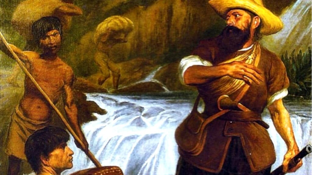 Pintura representando o bandeirante Manuel Borba Gato - Rodolfo Amoedo